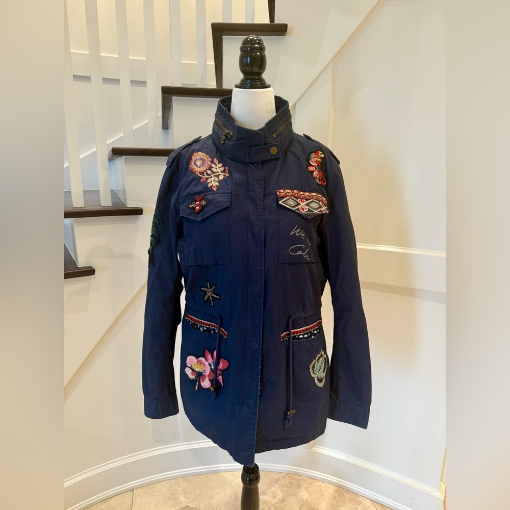 DESIGUAL Chaq Delia Navy Parka, Size 12